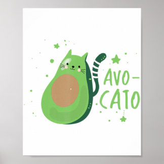 Póster Cinco De Mayo Aguacate Cat Cute Aguacate Meow Rega