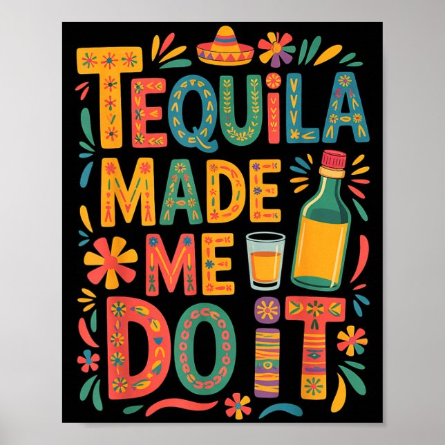 Póster Cinco de mayo bebiendo divertido fiesta alcohol  (Frente)