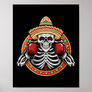Póster Cinco De Mayo Boxeo Mexicano De Estilo Vintage Gra