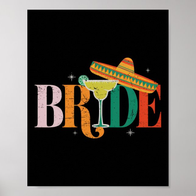 Póster Cinco De Mayo Bride Margarita Bychelorette Fiesta  (Frente)