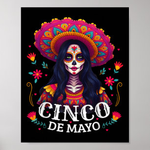 Póster Cinco De Mayo Chica Fiesta Mexicana 5 De Mayo Fies