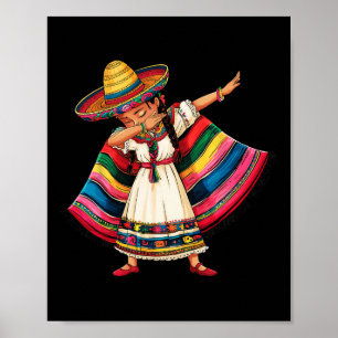 Póster Cinco De Mayo Dabbing Chicas mexicanos Poncho Somb