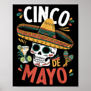 Póster Cinco de mayo divertida camisa Fiesta mexicana de 