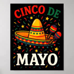 Póster Cinco de mayo - divertida fiesta mexicana de fiest