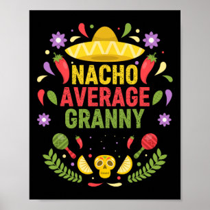 Póster Cinco De Mayo Divertida Nacho Abuela Promedio 