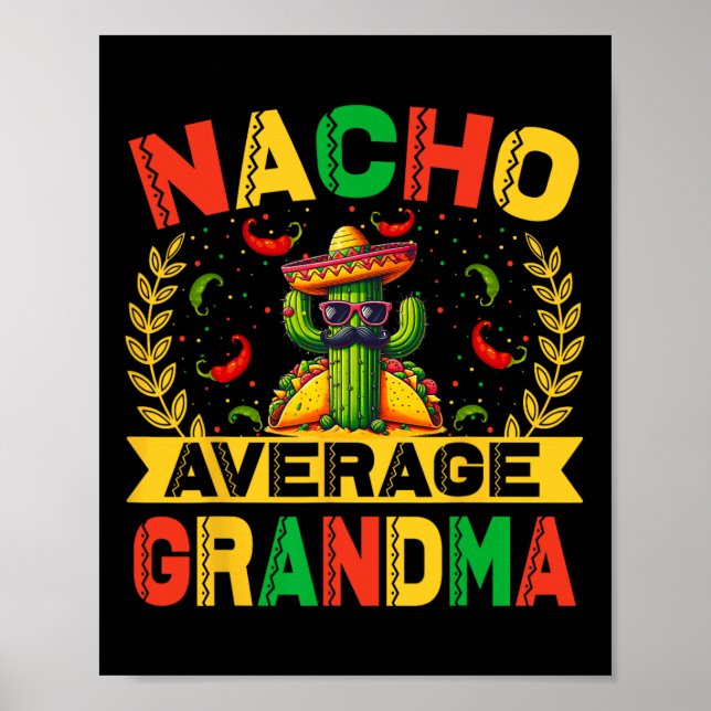Póster Cinco De Mayo Divertida Nacho Promedio Abuela Cinc (Frente)