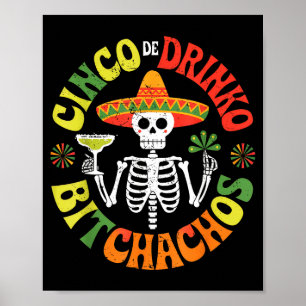 Póster Cinco De Mayo Divertido Fiesta Mexicano Cinco De D