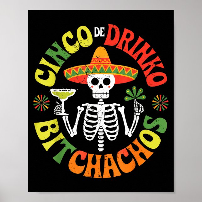 Póster Cinco De Mayo Divertido Fiesta Mexicano Cinco De D (Frente)