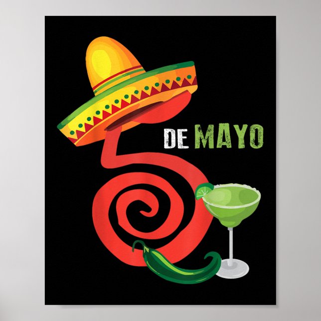 Póster Cinco De Mayo Fiesta Design Camisa 5 De Mayo Viva (Frente)