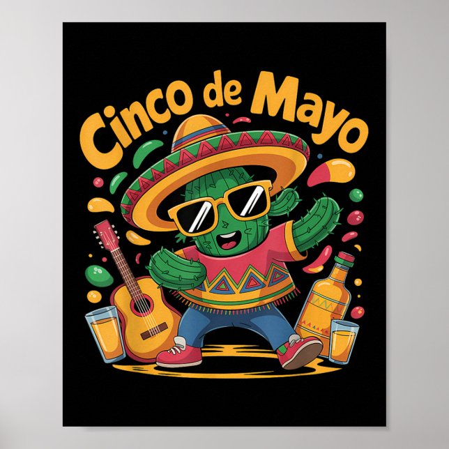Póster Cinco De Mayo Fiesta Fiesta 5 De Mayo Funny Mexica (Frente)