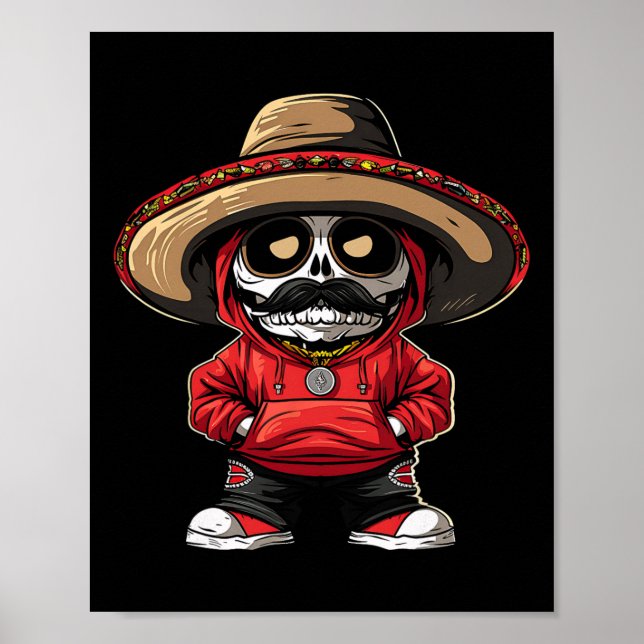Póster Cinco De Mayo Fiesta Fiesta de Esqueleto de México (Frente)