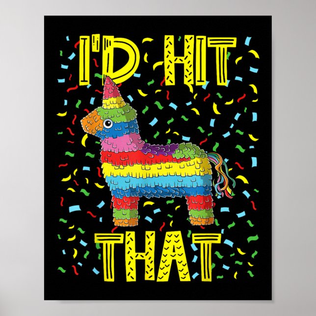 Póster Cinco De Mayo Fiesta Fiesta Funny Pinata Id (Frente)