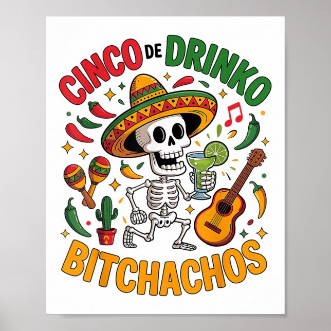 Póster Cinco De Mayo Fiesta mexicano gracioso Cinco De Dr (Frente)