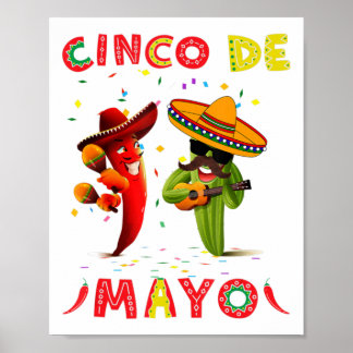 Póster Cinco De Mayo Gafas De Sol Cactus G Mexicano