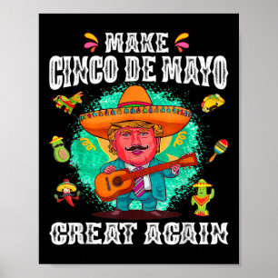 Póster Cinco De Mayo grande nuevamente graciosa tumba mex
