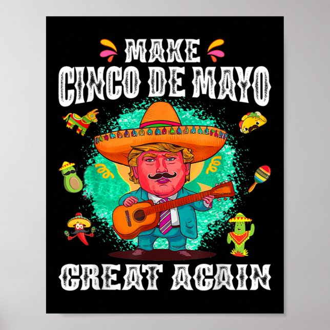 Póster Cinco De Mayo grande nuevamente graciosa tumba mex (Frente)