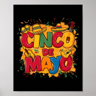 Póster Cinco De Mayo Guitarra Mexicana Cactus Para Hombre