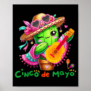 Póster Cinco De Mayo Guitarra Mexicana Cactus Para Hombre