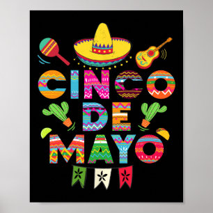 Póster Cinco De Mayo Para Hombres Mujeres Niños Fiesta Me