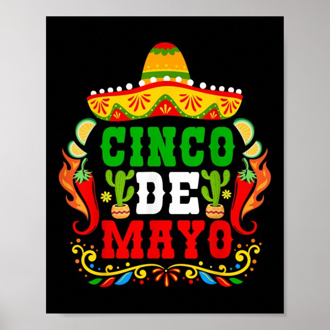 Póster Cinco De Mayo Para La Fiesta 5 De Mayo Mexicano (Frente)