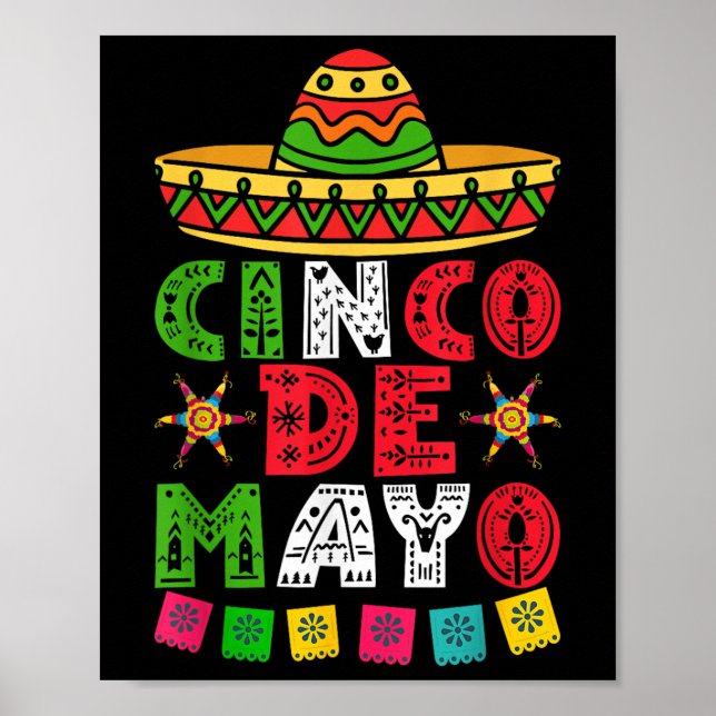 Póster Cinco De Mayo Para La Fiesta 5 De Mayo Mexicano (Frente)