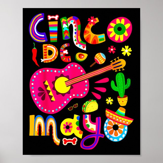 Póster Cinco De Mayo Para La Fiesta 5 De Mayo Mexicano (Frente)