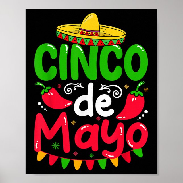 Póster Cinco De Mayo Para La Fiesta 5 De Mayo Mexicano (Frente)