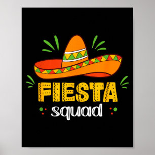 Póster Cinco de mayo para mujeres fiesta squad