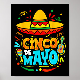 Póster Cinco De Mayo Sombrero Mexicano Fiesta Chile