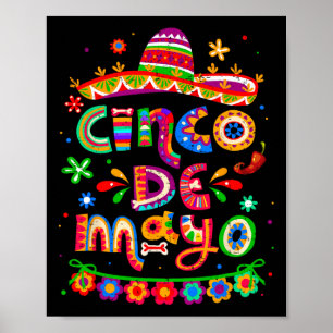 Póster Cinco De Mayo Tacos Mexicanos Vamos Fiesta Cinco D