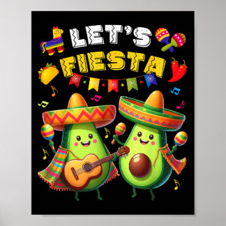 Póster Cinco De Mayo Vamos Fiesta Poncho Aguacate Chico C