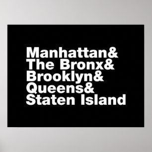 Póster Cinco distritos ~ Nueva York
