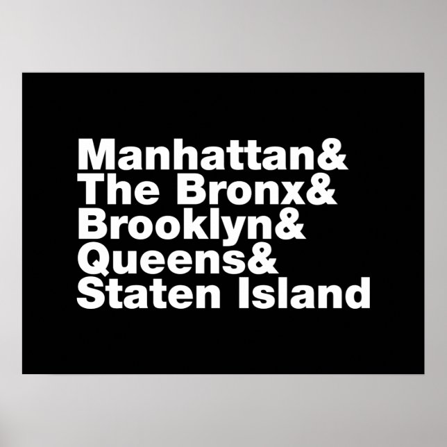 Póster Cinco distritos ~ Nueva York (Frente)
