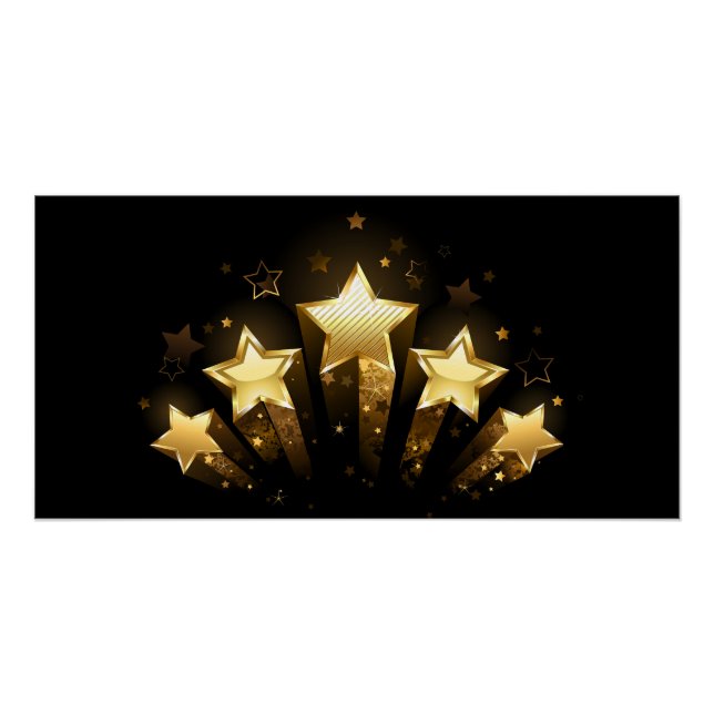 Póster Cinco estrellas de oro en negro (Anverso)
