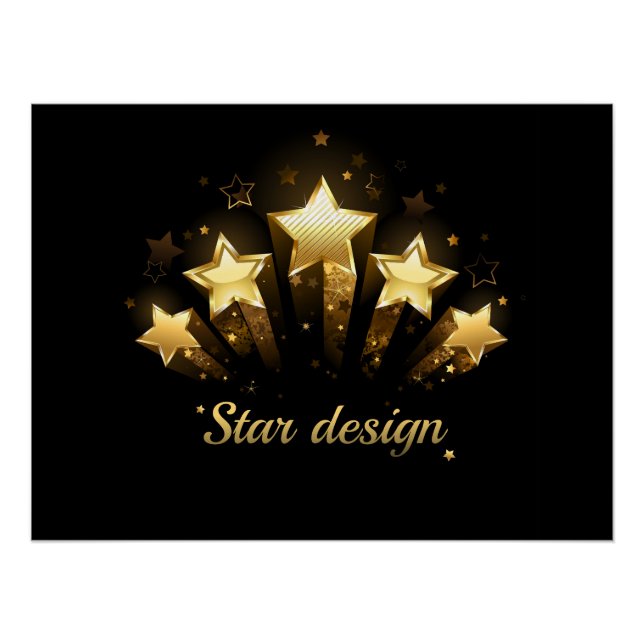 Póster Cinco estrellas de oro en negro (Anverso)