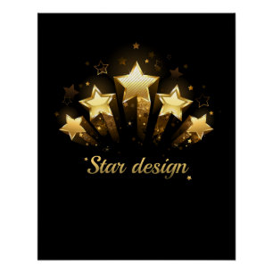 Póster Cinco estrellas de oro sobre negro
