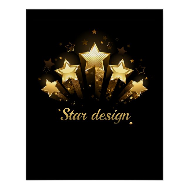 Póster Cinco estrellas de oro sobre negro (Anverso)