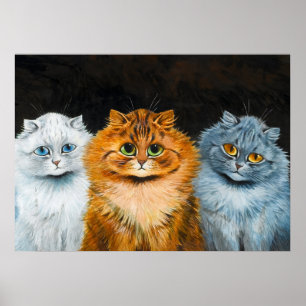 Póster Cinco gatos de Louis Wain