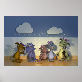 Póster Cinco pequeños dragones