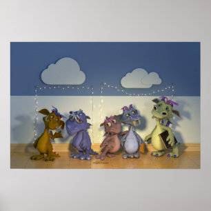 Póster Cinco pequeños dragones