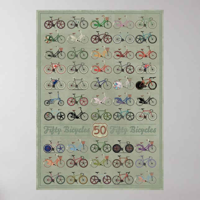 Póster Cincuenta bicicletas (Frente)