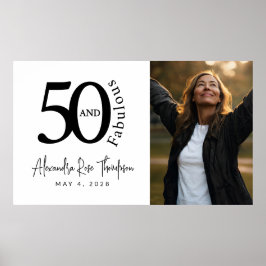 Póster Cincuenta y Fabulosa Foto Cumpleaños 50