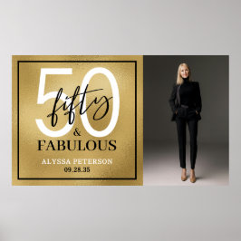 Póster Cincuenta y Fabulosa Foto Fiesta de Cumpleaños 50