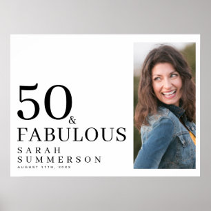 Póster Cincuenta y Fabuloso Foto Cumpleaños 50