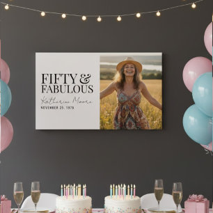 Póster Cincuenta y Fabuloso Foto Cumpleaños 50 