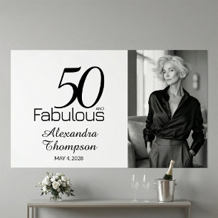 Póster Cincuenta y Fabuloso Foto Cumpleaños 50