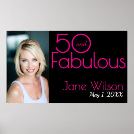 Póster Cincuenta y Fabuloso Foto Cumpleaños 50 Aniversari