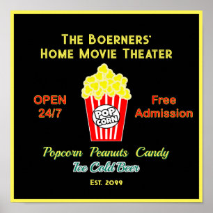 Póster Cine al aire libre abierto 24 horas al día con cer