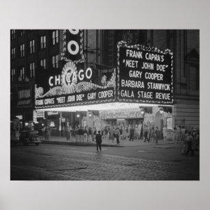 Póster Cine de Chicago, 1941. Foto Antigua