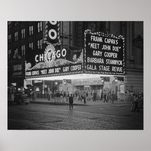 Póster Cine de Chicago, 1941. Foto Antigua (Frente)